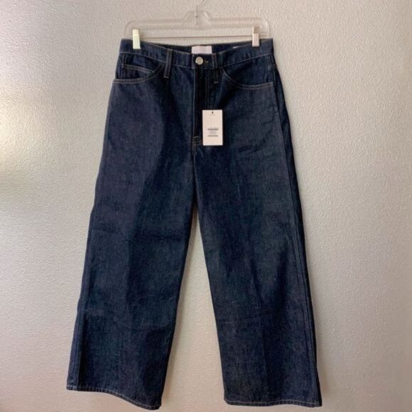 FRAME le Italien Wide Crop Italian rigid denim 100% cotton made in Italy sz 27 - Picture 1 of 12